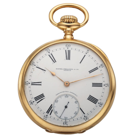 Large Swiss 18K gold chronometre gondolo pocket watch Circa 1914