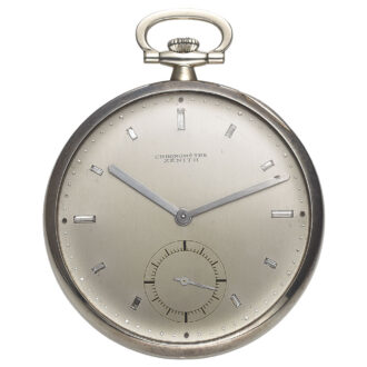 Swiss white gold and diamond chronometre pocket watch Circa 1920