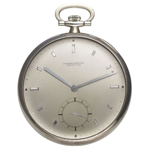 Swiss white gold and diamond chronometre pocket watch Circa 1920