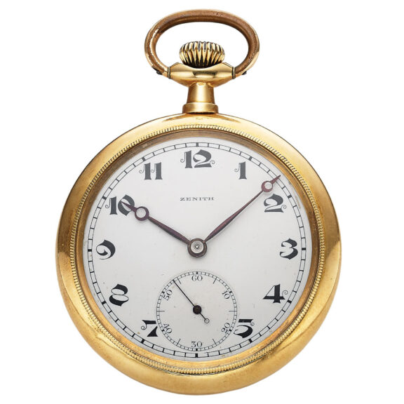 Swiss 18 Carat yellow gold open faced lever pocket watch Circa 1910