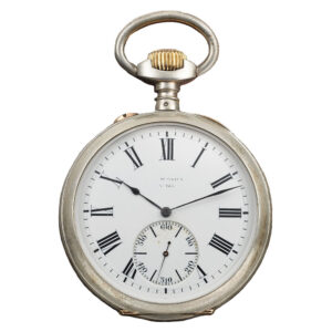 French silver open faced keyless lever deck watch Circa 1930