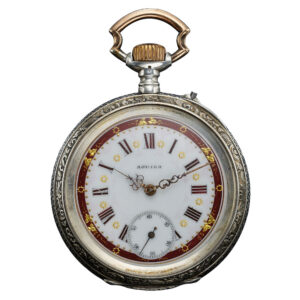 Swiss silver, gold and enamel lever pocket watch Circa 1900