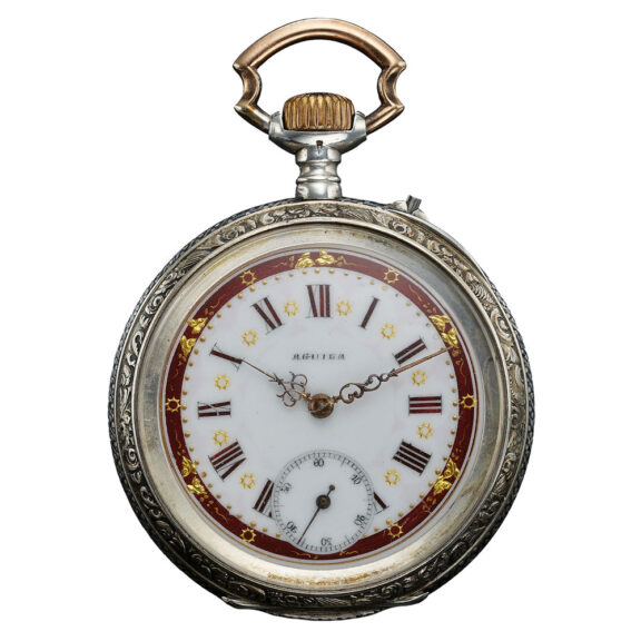 Swiss silver, gold and enamel lever pocket watch Circa 1900