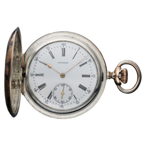 Swiss silver pocket watch with niello decoration Circa 1920