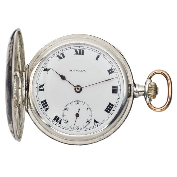 Unique Swiss silver hunting cased pocket watch Circa 1920