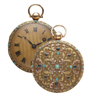 Fancy Swiss varicoloured gold key-wound dress watch Circa 1820 Fancy Swiss varicoloured gold key-wound dress watch Circa 1820
