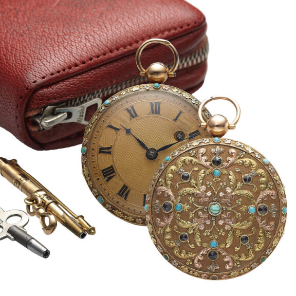 Fancy Swiss varicoloured gold key-wound dress watch Circa 1820 Fancy Swiss varicoloured gold key-wound dress watch Circa 1820