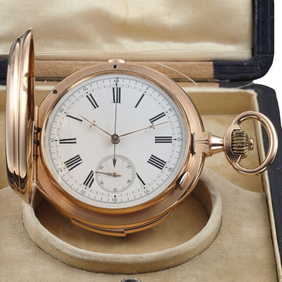 Swiss pink gold minute repeater with chronograph Circa 1890