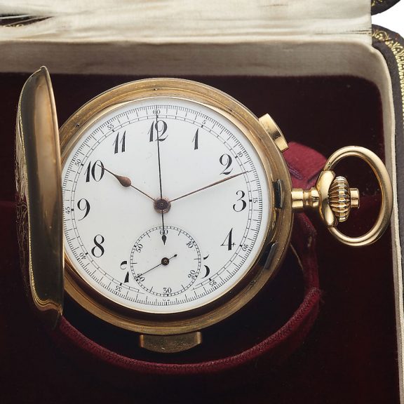 Swiss yellow gold quarter repeating pocket watch Circa 1900