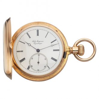 Danish/Swiss pink gold hunting cased pocket watch Circa 1900