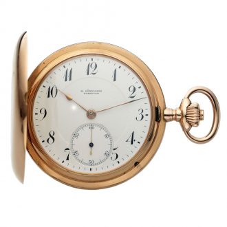 German 14 Carat yellow gold hunting cased pocket watch Circa 1920