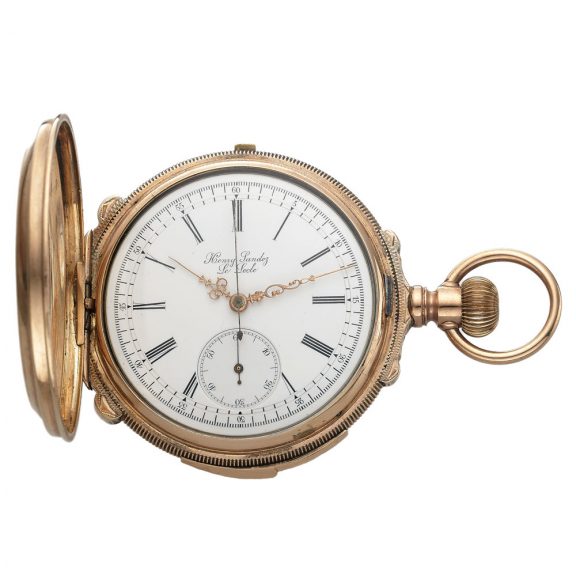 Swiss 18K gold five-minute repeating chronograph Circa 1900