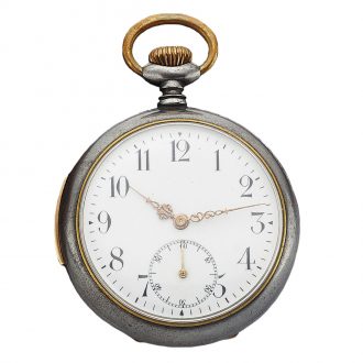 Swiss gunmetal minute repeating pocket watch Circa 1908 Swiss gunmetal minute repeating pocket watch Circa 1908