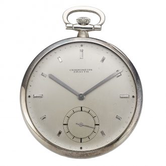 Swiss white gold and diamond chronometre pocket watch Circa 1920