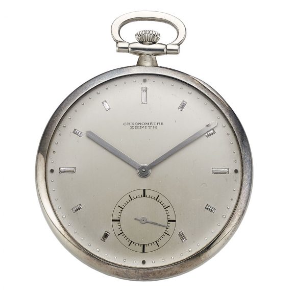 Swiss white gold and diamond chronometre pocket watch Circa 1920