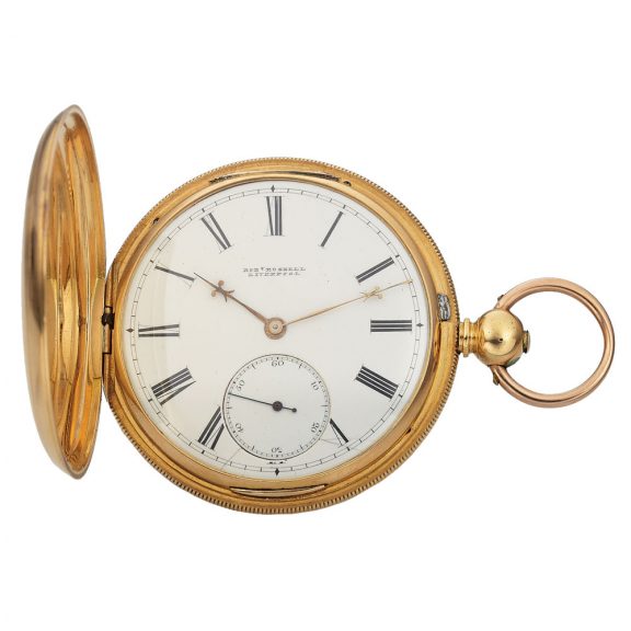 English 18K gold full hunting cased pocket watch Circa 1820