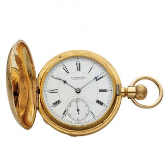 American gold hunting cased keyless pocket watch Circa 1883