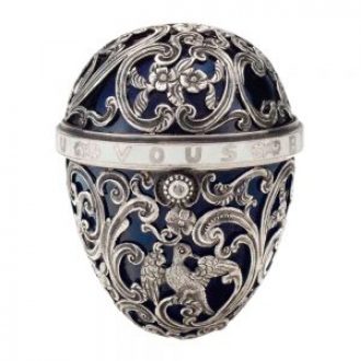 Unique Austrian silver and enamel egg form verge watch Circa 1800