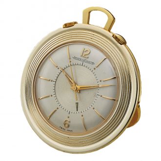 Swiss gold-plated alarm pocket watch model Memovox Circa 1961