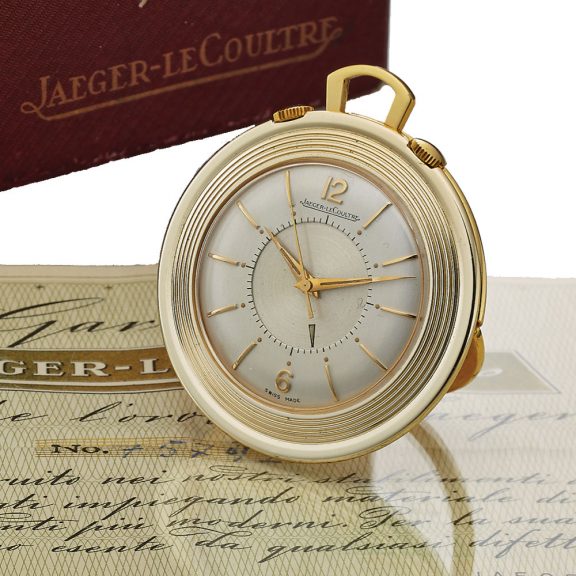 Swiss gold-plated alarm pocket watch model Memovox Circa 1961 Swiss gold-plated alarm pocket watch model Memovox Circa 1961