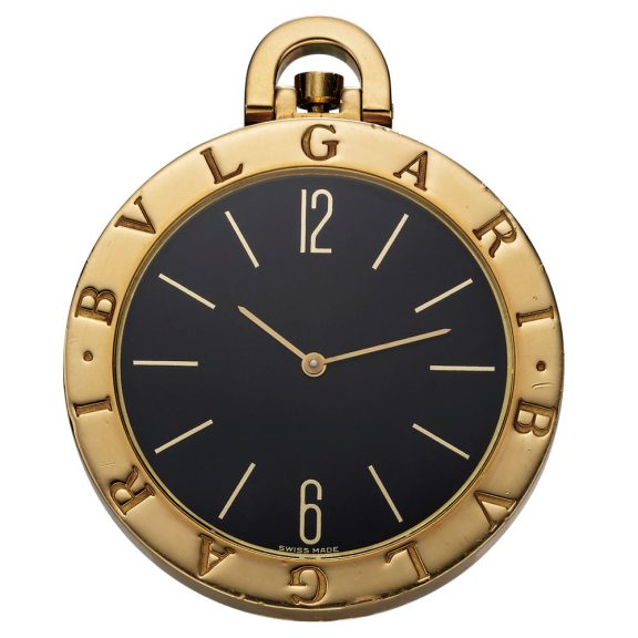 Elegant Swiss 18K yellow gold quartz pocket watch Circa 1990