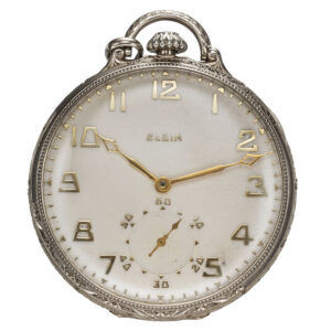 American 14 carat white gold keyless pocket watch Circa 1930