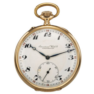 Swiss 14K gold open faced keyless dress watch Circa 1920