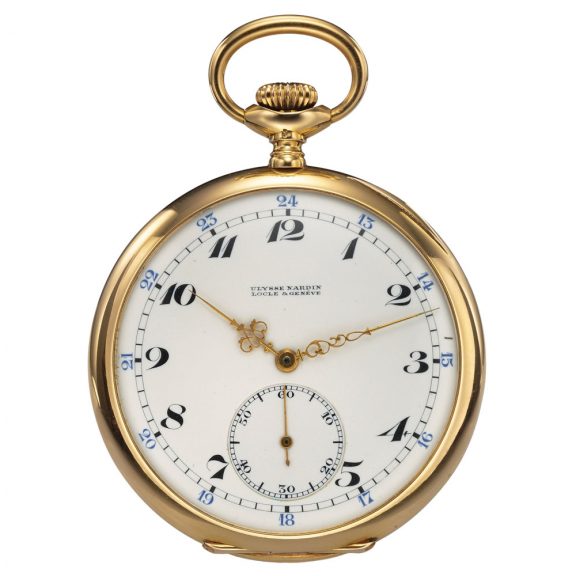 Swiss yellow gold keyless pocket dress watch Circa 1920