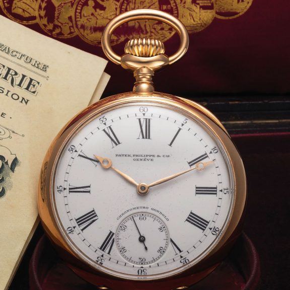 Fine Swiss pink gold Chronometro Gondolo pocket watch Circa 1906