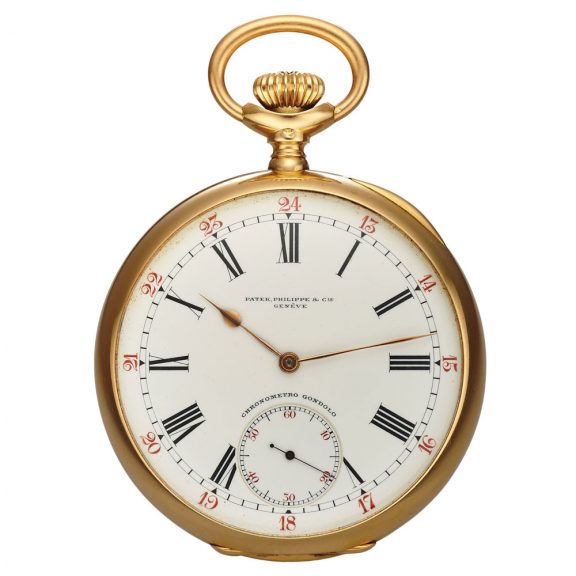 Large Swiss 18K gold Chronometro Gondolo pocket watch Circa 1910