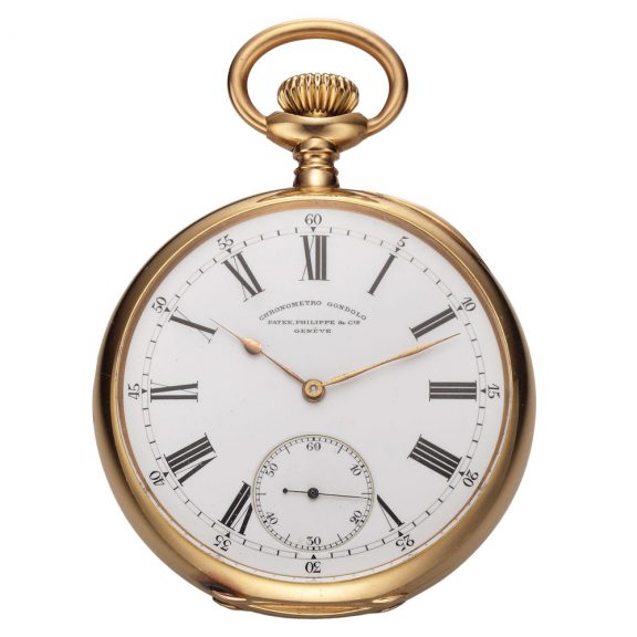 Large Swiss 18K gold Chronometro Gondolo pocket watch Circa 1905