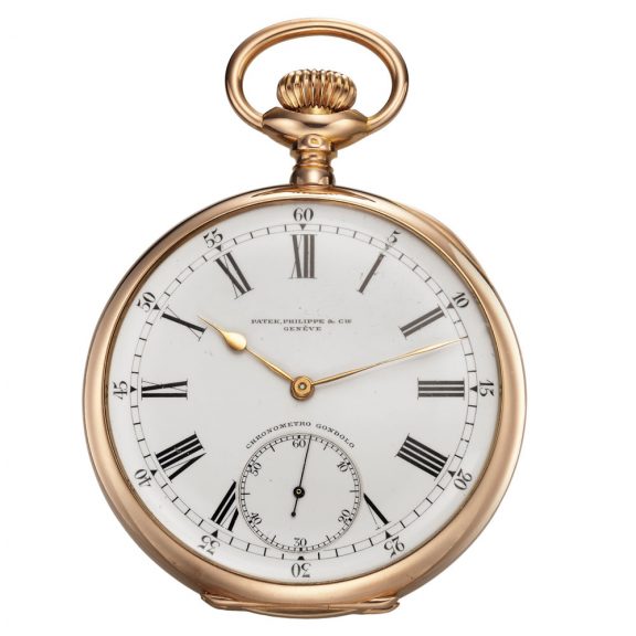 Fine Swiss pink gold Chronometro Gondolo pocket watch Circa 1910