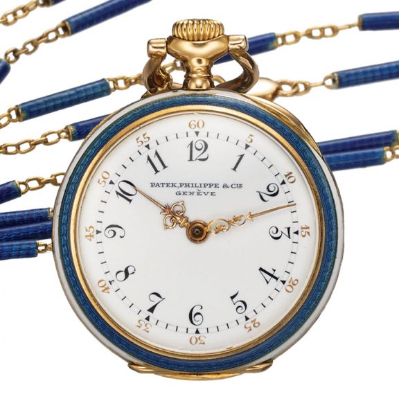 Swiss gold, enamel and diamond lady's pendant watch Circa 1908 Swiss gold, enamel and diamond lady's pendant watch Circa 1908