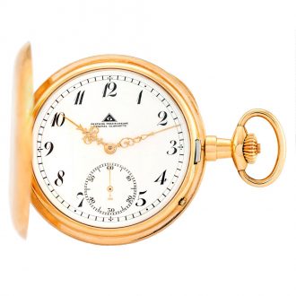 German 14K gold hunting cased precision watch Circa 1930