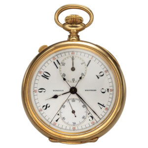 American gold keyless lever split-seconds chronograph Circa 1910