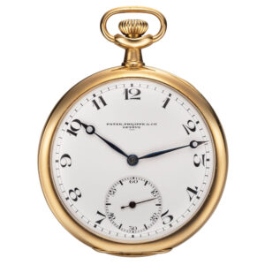 Swiss gold open faced keyless lever pocket watch Circa 1920