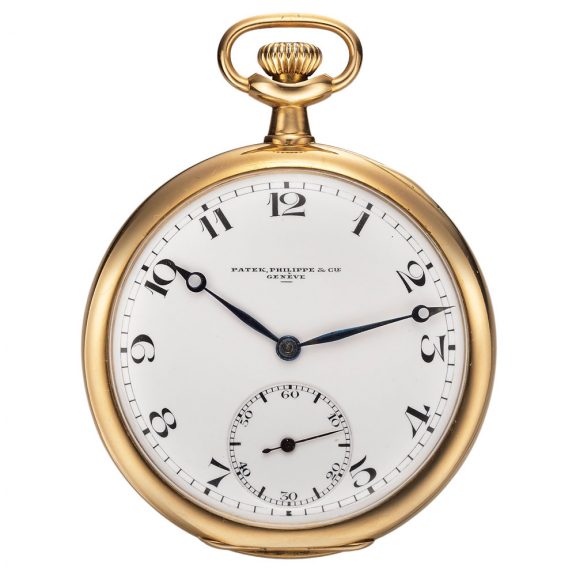 Swiss gold open faced keyless lever pocket watch Circa 1920