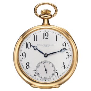 Swiss 18-carat yellow gold keyless dress pocket watch Circa 1916