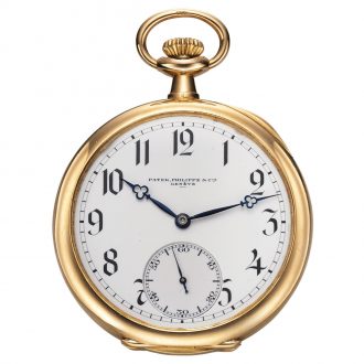 Swiss 18-carat yellow gold keyless dress pocket watch Circa 1916