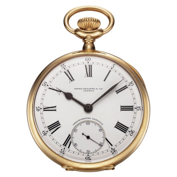 Large Swiss 18K gold Chronometro Gondolo pocket watch Circa 1908