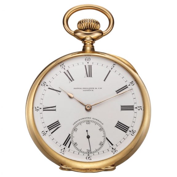 Large Swiss 18K gold Chronometro Gondolo pocket watch Circa 1908