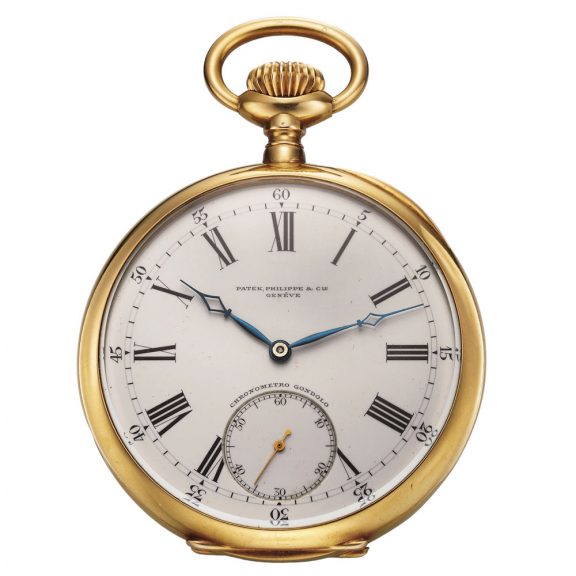 Swiss 18K yellow gold Chronometro Gondolo pocket watch Circa 1908