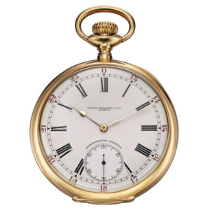 Swiss 18K yellow gold keyless lever pocket watch Circa 1910