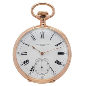 Swiss 18K pink gold Chronometro Gondolo pocket watch Circa 1906