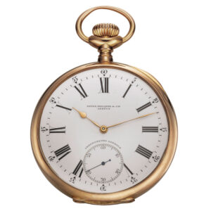 Swiss gold open faced keyless lever pocket watch Circa 1908