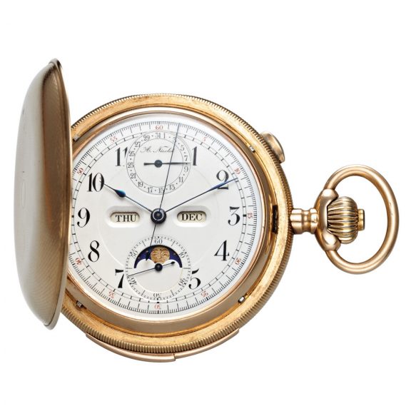 Swiss 14K gold quarter repeating complicated watch Circa 1900