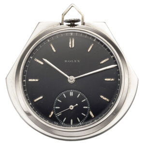 Swiss stainless steel clam-shaped pocket watch Circa 1950