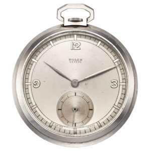Ultra thin Swiss stainless steel keyless pocket watch Circa 1950