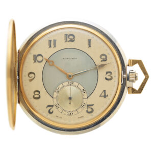 Swiss yellow and white gold Art Deco pocket watch Circa 1920