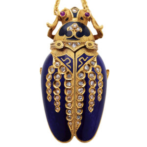 Swiss gold Art Nouveau beetle-form pendant watch Circa 1900